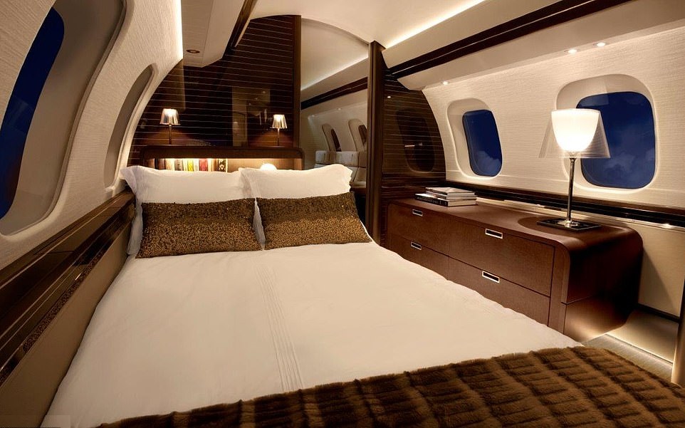 Bombardier Global 7500 night time interior design