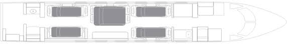 Gulfstream G450 - nighttime layout - Vietnam Air Charter and Private Jet Flight