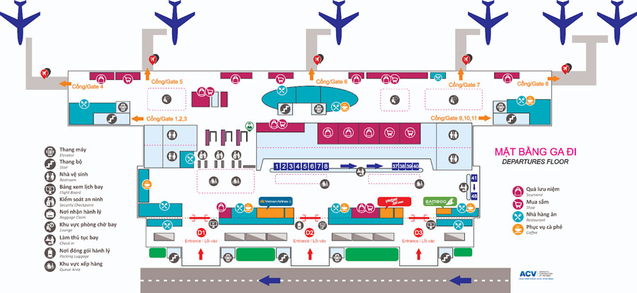 Map of Da Nang International Airport - Vietnam Private Jet Company