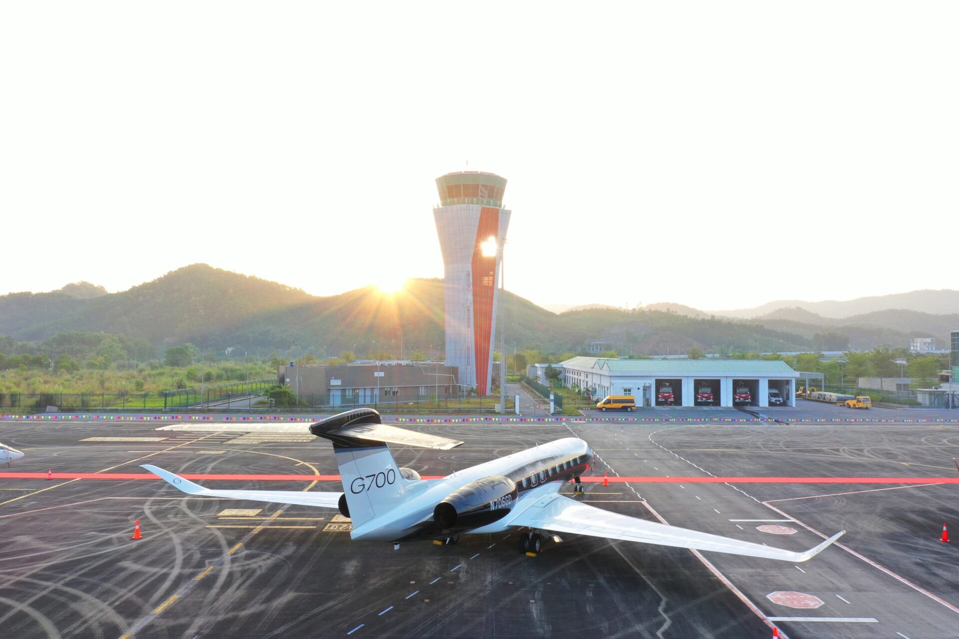 Gulfstream G700 Private Jet landed at Van Don International Airport, Vietnam - Vietnam Air Charter Company