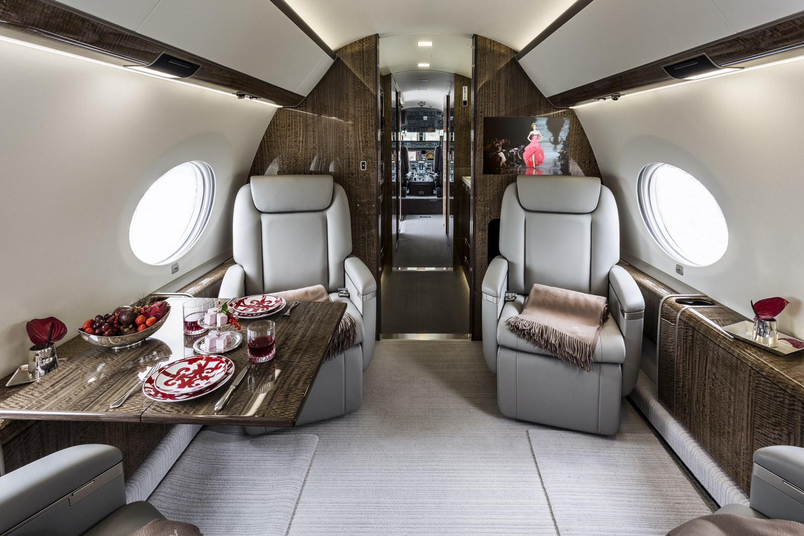 Private Jet Cabin Interior with luxury design - Vietnam Air Charter Company