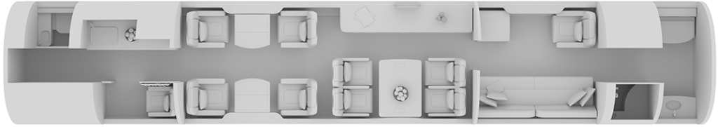 Gulfstream G550 private jet Layout