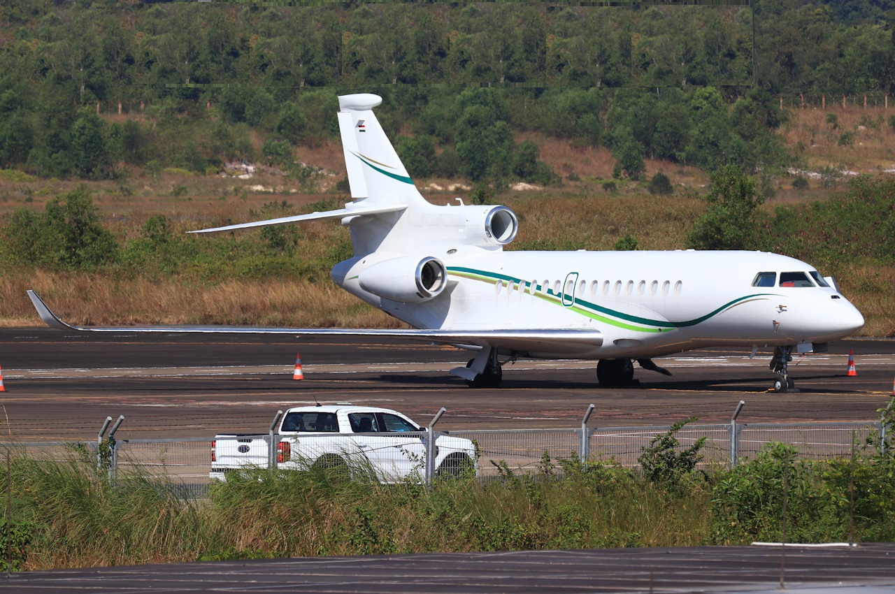 Falcon 8x landed at the Phu Quoc International Airport, Vietnam Air Charter Company